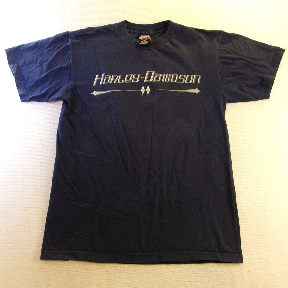 Harley-Davidson Mens Large T-Shirt Navy Blue‎ Peterson's South Miami Florida Tee